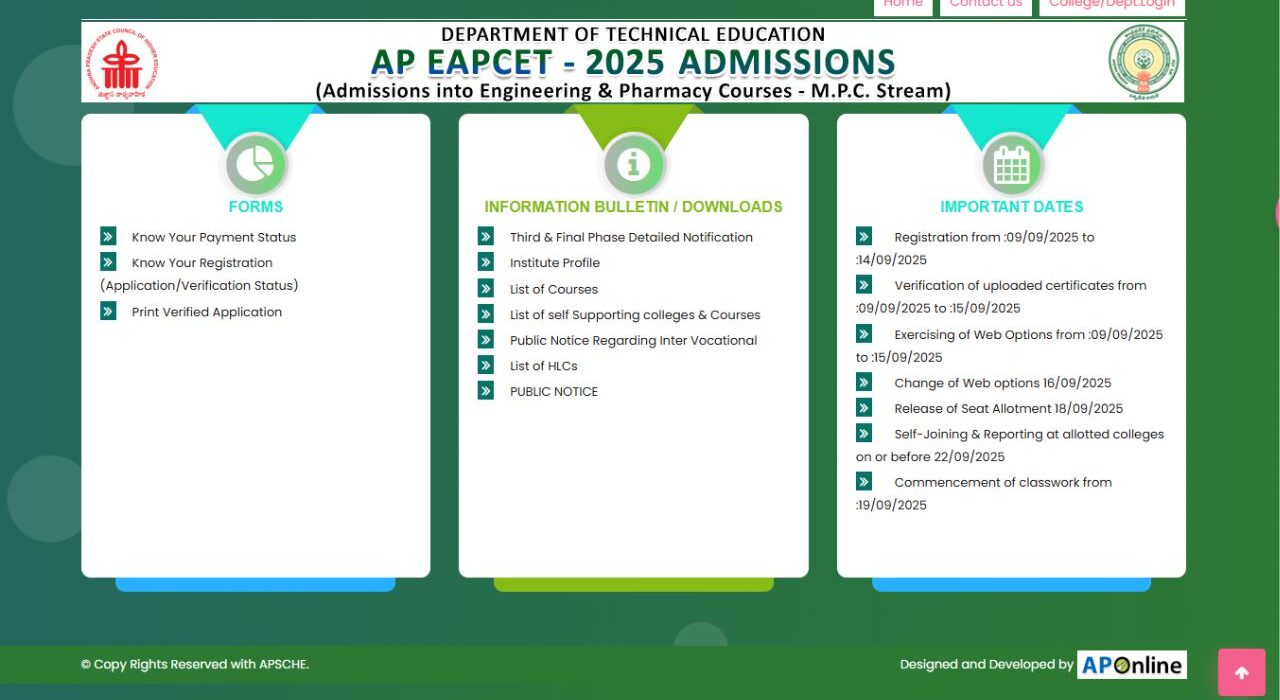 AP EAMCET 2025 Phase 3 Seat Allotment Results out today on 18 September