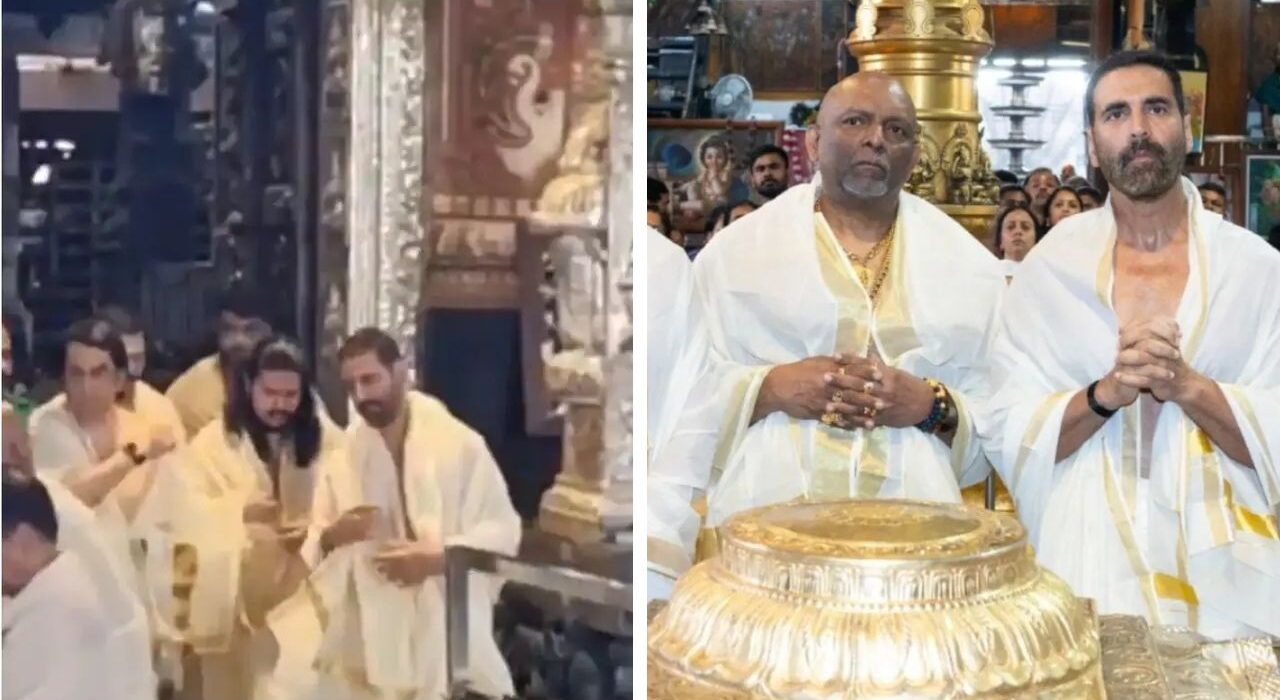 Akshay Kumar visits Guruvayur Temple during Shooting For Haiwaan for Kerala
