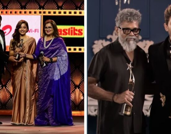 Allu Arjun and Rashmika Mandanna Honored with Best Actors Award at SIIMA 2025
