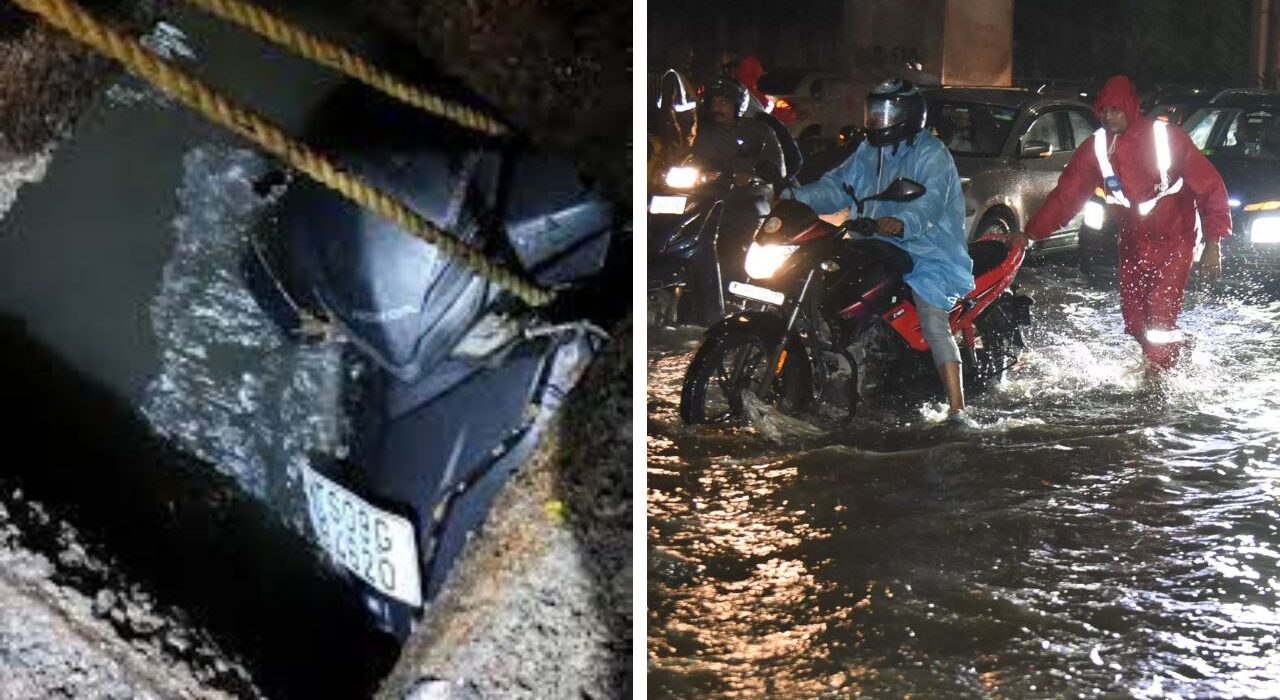 Heavy rains flooded Hyderabad killed biker, CM Orders Emergency Teams