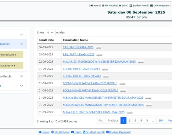 UNIRAJ Results 2025 Out: Check course wise results online