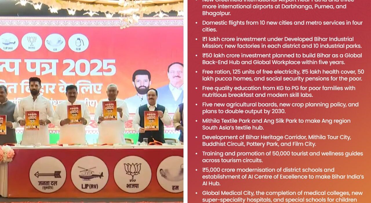 BJP released NDA's 'Sankalp Patra', 1 Crore Government Jobs, 1 Crore Lakhpati Didis