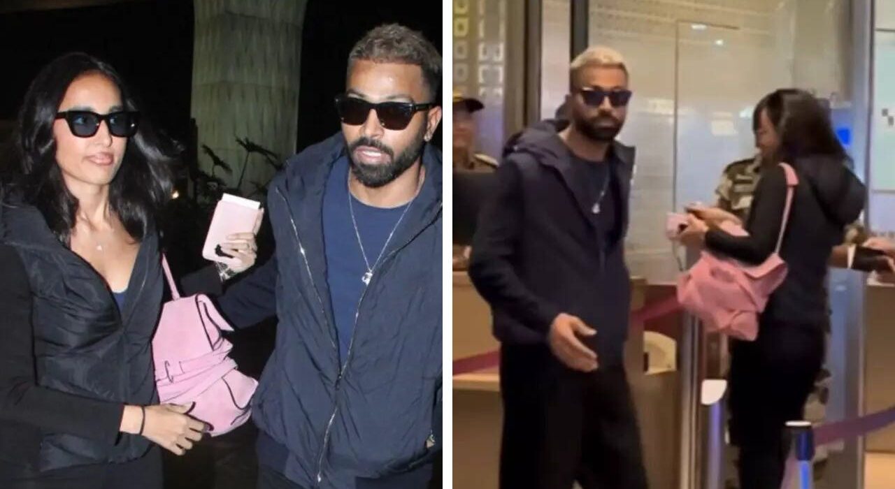 Hardik Pandya Spotted with Model Mahieka Sharma at Mumbai Airport