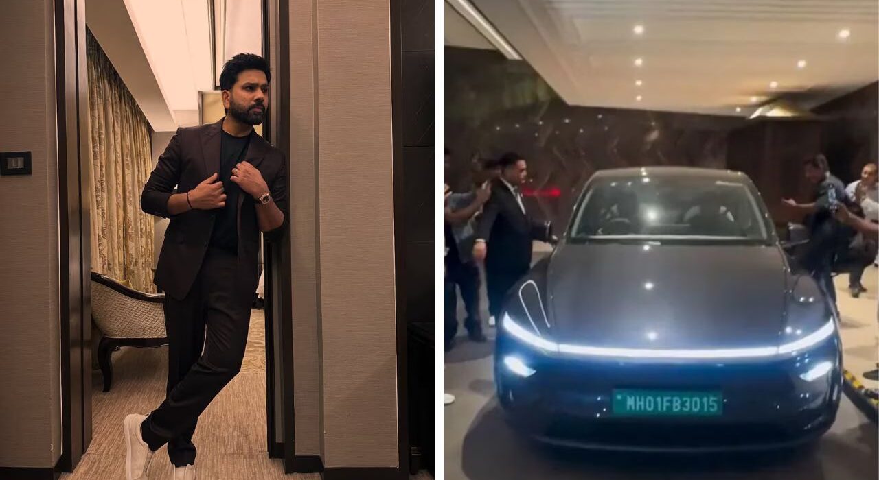Indian Cricket Captain Rohit Sharma Buys Tesla Model Y with Personalized Plate number 3015