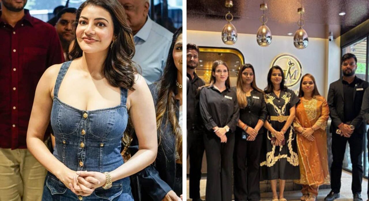 Kajal Aggarwal Inaugurates Hair Masters Salon in Lucknow with Denim Ensemble