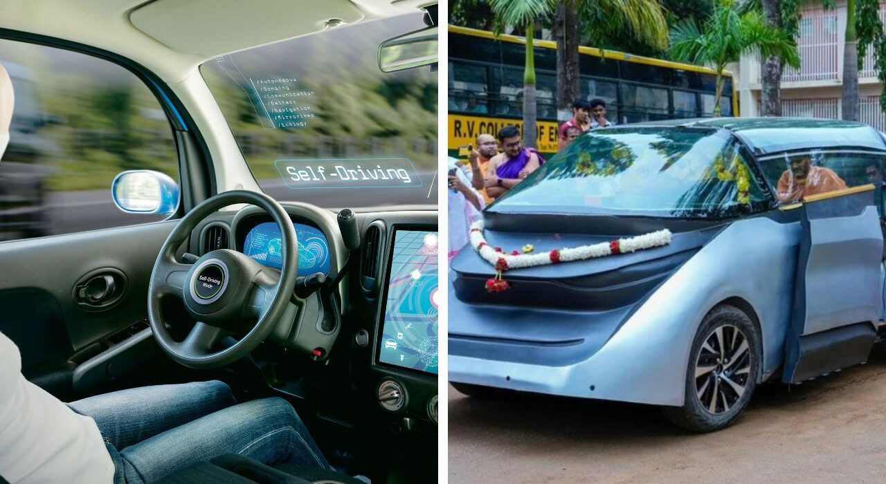 Video Showing a Driverless Car Moving Around Bengaluru College gone viral