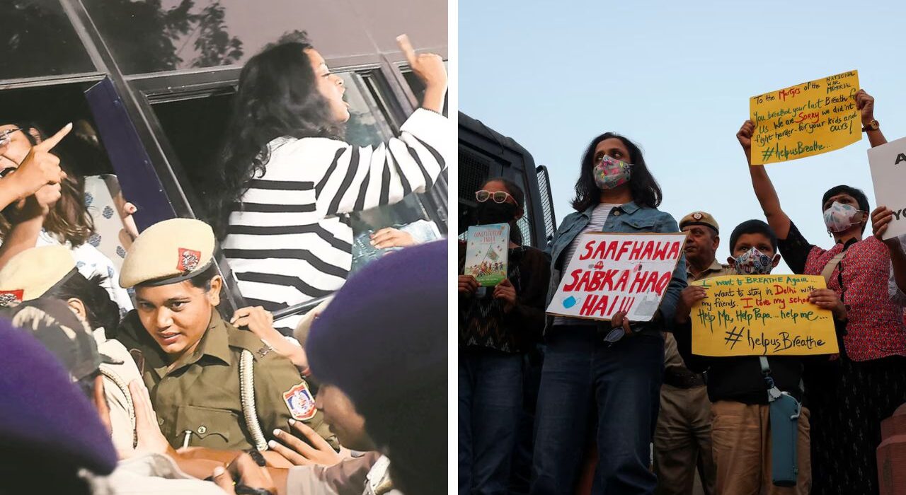 Delhi Police Detain Dozens Including Minors at India Gate Air Pollution Rally