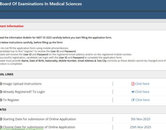 NEET SS 2025 Registration starts, apply till 25 November