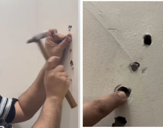 Noida man give reality check to Rs 1.5 crore flat, by hammer pencil in wall