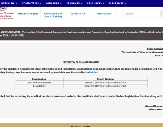 ICAI released CA 2025 Inter and Final results, Merit List Out
