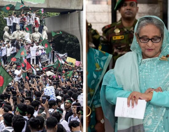 Bangladesh Protesters Demand Hasina Extradition at Indian Mission in Dhaka
