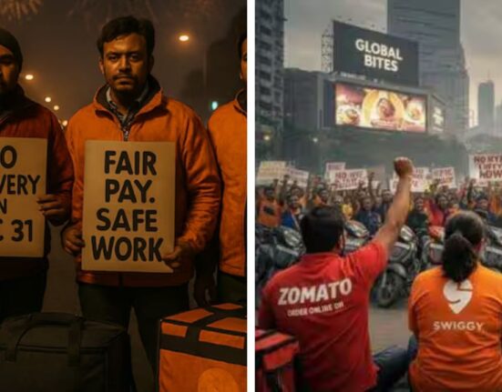 Gig Workers Strike Across India on New Year's Eve for Fair Pay and Safety