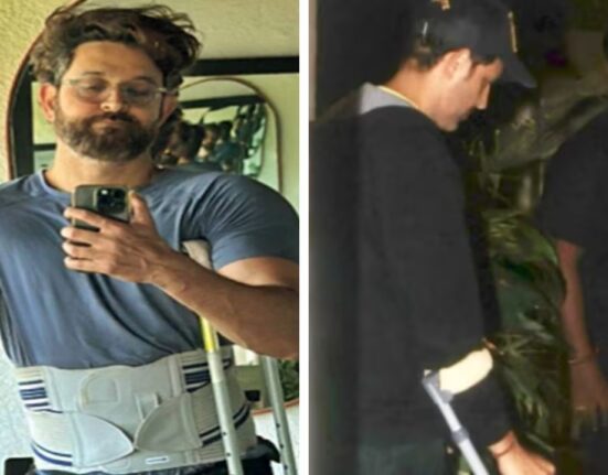 Hrithik Roshan Seen Using Crutches at Party, Fans Express Concern