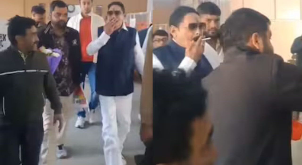JD(U) MLA Anant Singh Smoking Inside Hospital in Bihar, Video Goes Viral
