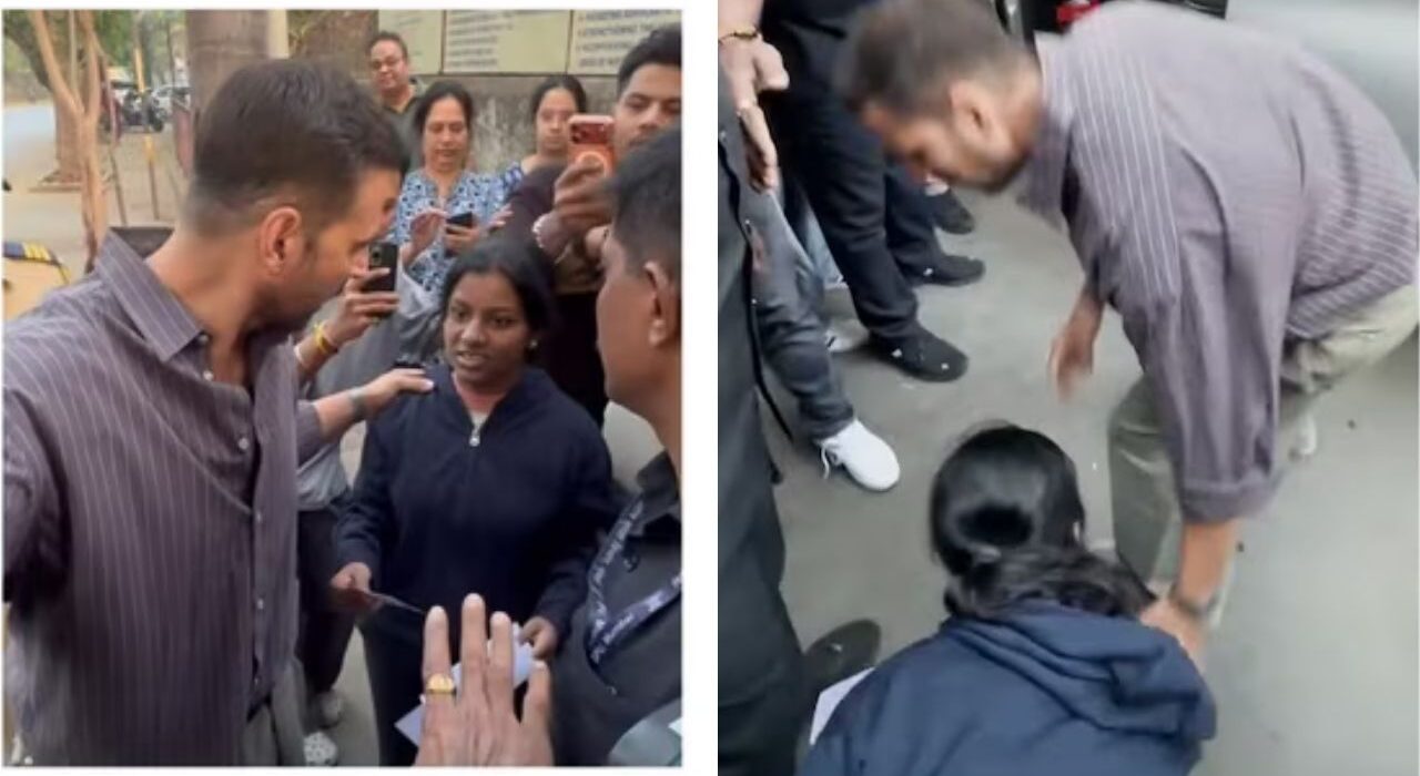 Mumbai Polling Booth: Fan Touches Akshay Kumar Feet, Seeks Help