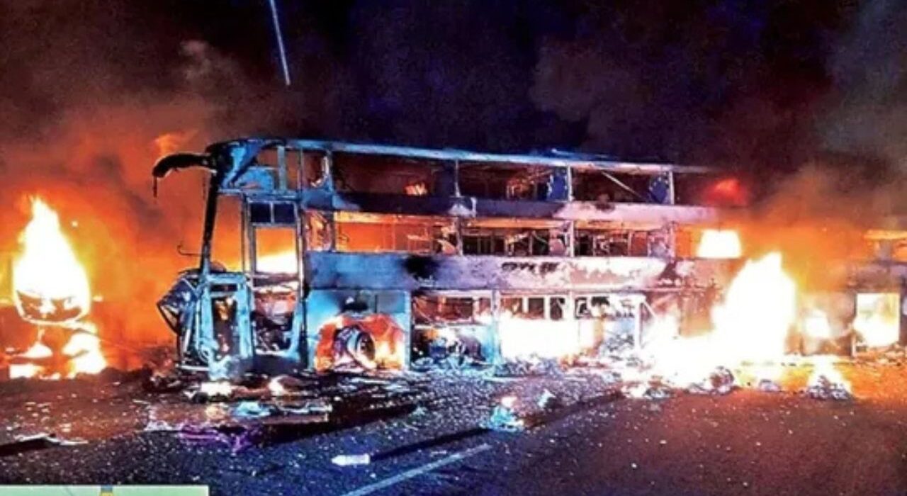 Three Die, 10 Injured in Fiery Bus-Lorry Crash on Andhra Pradesh Highway