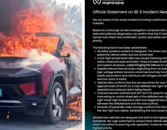 Mahindra Clears Up BE 6 Fire: Driver Ignored Tire Warnings