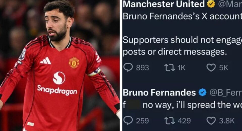 Hacker Takes Over Bruno Fernandes X Account After United's Cup Loss