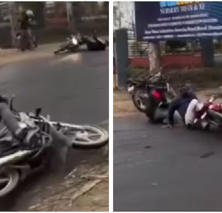 Viral Video Shows Bikers Slipping on UP Road, Raising Safety Fears