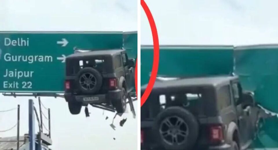 AI-Generated Video Fakes Thar SUV Crashing into Highway Sign
