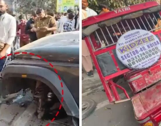 Driver arrested: 4 injured in Thar crashes with e-rickshaw in Noida Sector 49