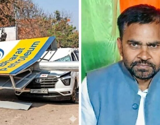 Light Pole Crushes Car, Kills Samajwadi Leader in Pratapgarh