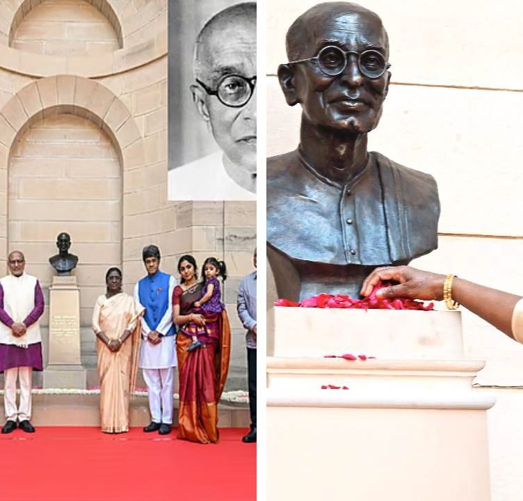 President Murmu Unveils Rajagopalachari Bust, Replaces Lutyens at Rashtrapati Bhavan