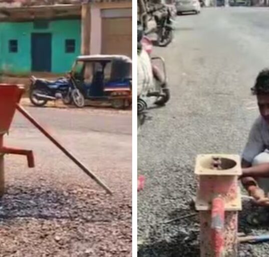Handpump in Middle of New Road Draws Mockery and Quick Fix in Mirzapur