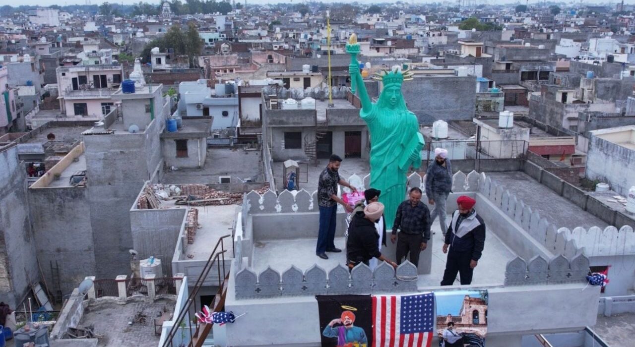 NRI installs Statue of Liberty on Jalandhar rooftop after 26 years in New York