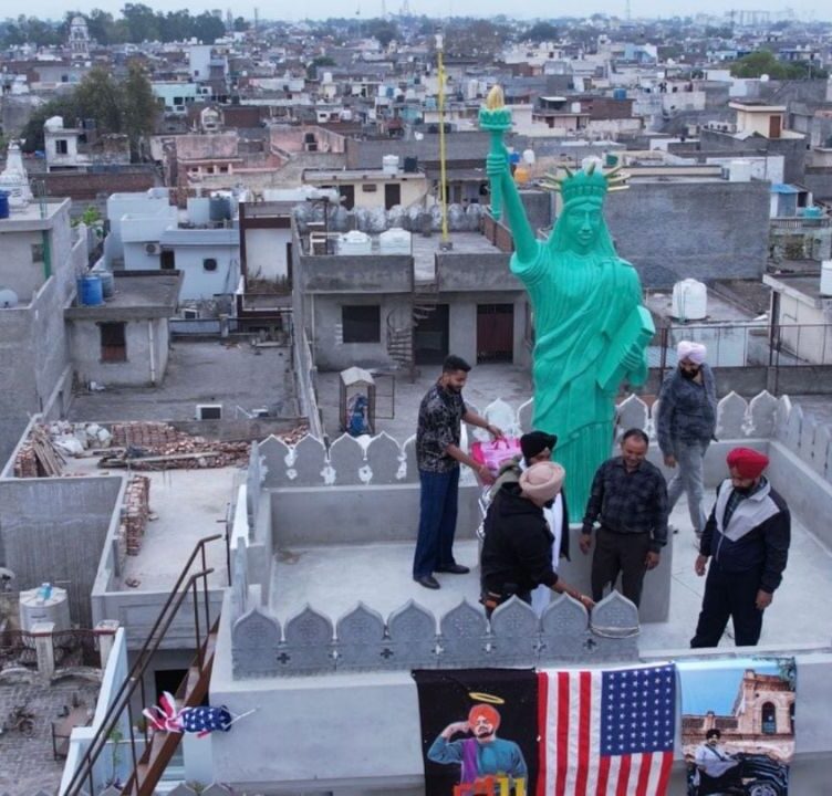 NRI installs Statue of Liberty on Jalandhar rooftop after 26 years in New York