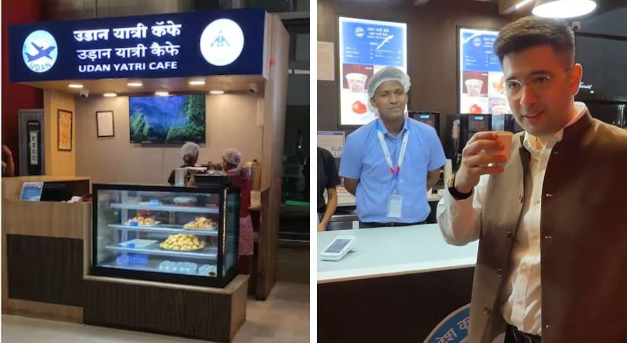 Raghav Chadha Visits Udan Yatri Cafe at Mumbai Airport, Shows ₹10 Chai in Viral Video
