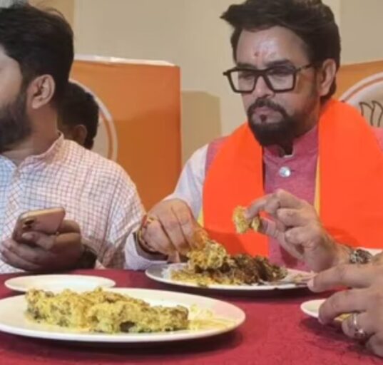 Anurag Thakur Fish Curry Meal Draws Election Food Debate in Bengal