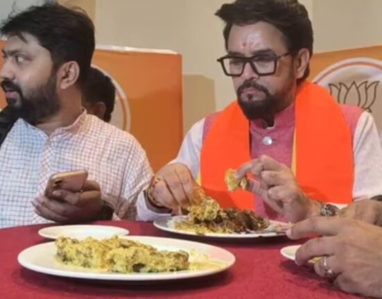 Anurag Thakur Fish Curry Meal Draws Election Food Debate in Bengal
