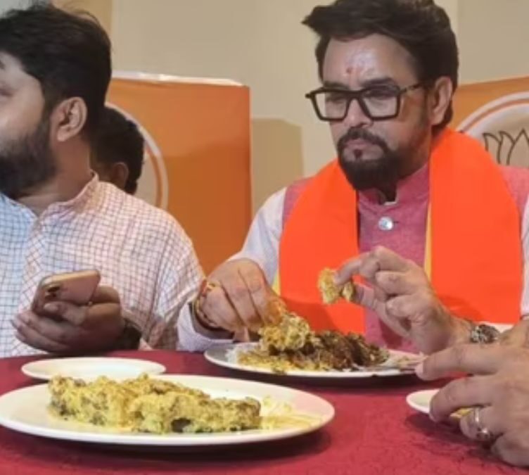 Anurag Thakur Fish Curry Meal Draws Election Food Debate in Bengal