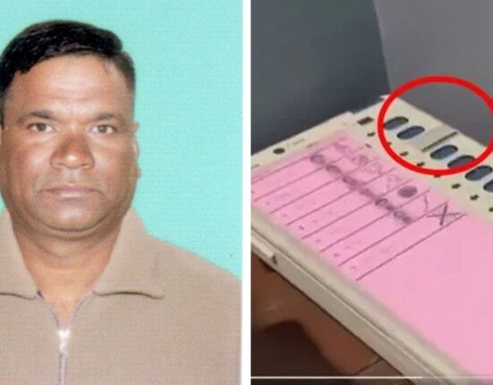 BJP Candidate Debangshu Panda Alleges EVM Button Blocked with Tape at Polling Booths in Falta, Diamond Harbour