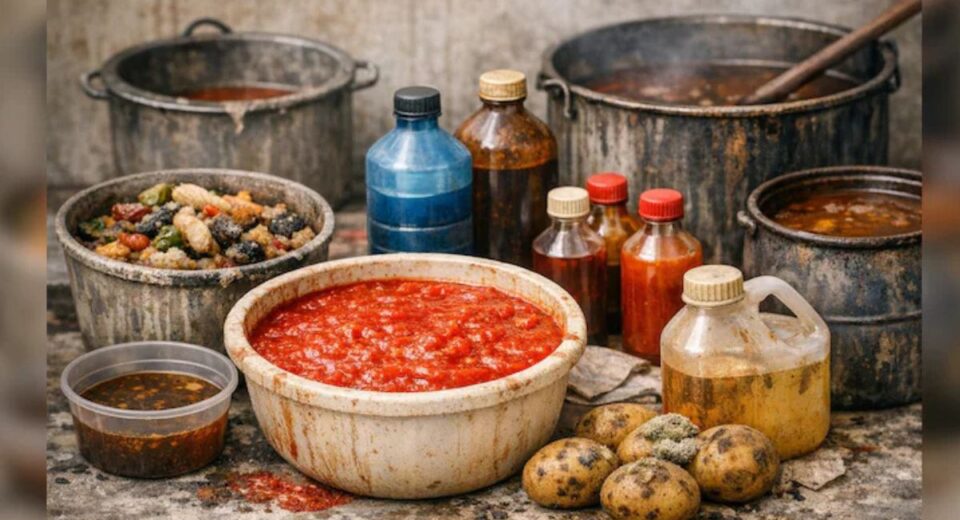 Hapur Raid Exposes Fake 200 litres Tomato Sauce Made from Chemicals
