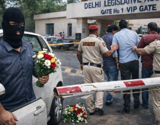 Masked Man Breaches Delhi Assembly VIP Gate, Leaves Bouquet; 3 Detained