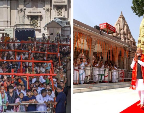 Modi Performs Pooja at Kashi Vishwanath Temple After Varanasi Roadshow