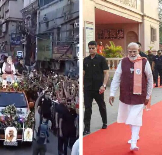 Modi Visits Belur Math and Leads Massive Roadshow in Bengal Election Phase 1