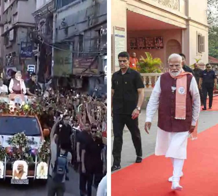 Modi Visits Belur Math and Leads Massive Roadshow in Bengal Election Phase 1