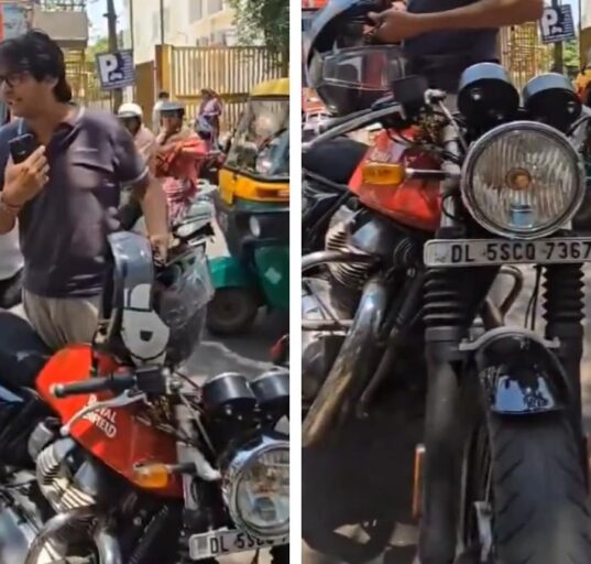 Motorcyclist Clashes with Locals and Police Over Illegal Parking on Bengaluru DVG Road