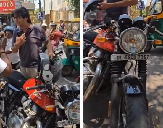 Motorcyclist Clashes with Locals and Police Over Illegal Parking on Bengaluru DVG Road