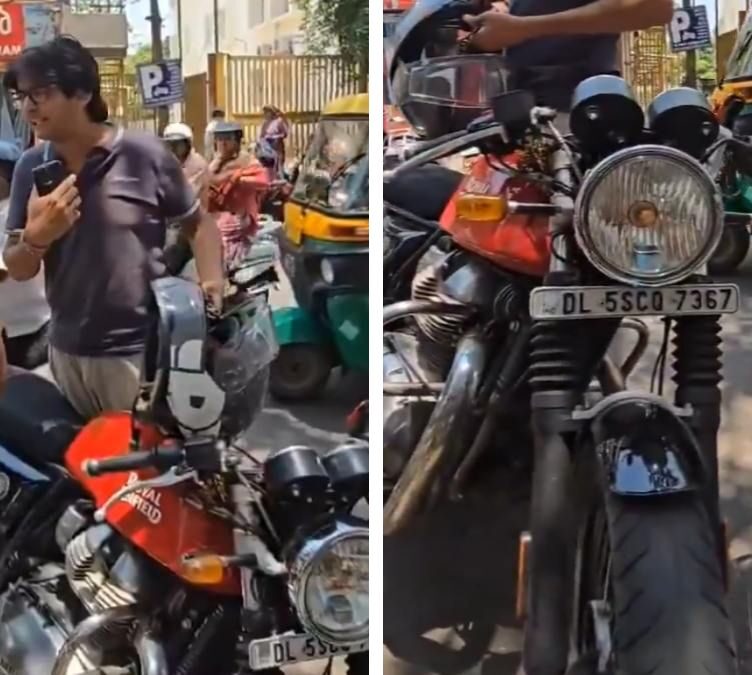 Motorcyclist Clashes with Locals and Police Over Illegal Parking on Bengaluru DVG Road