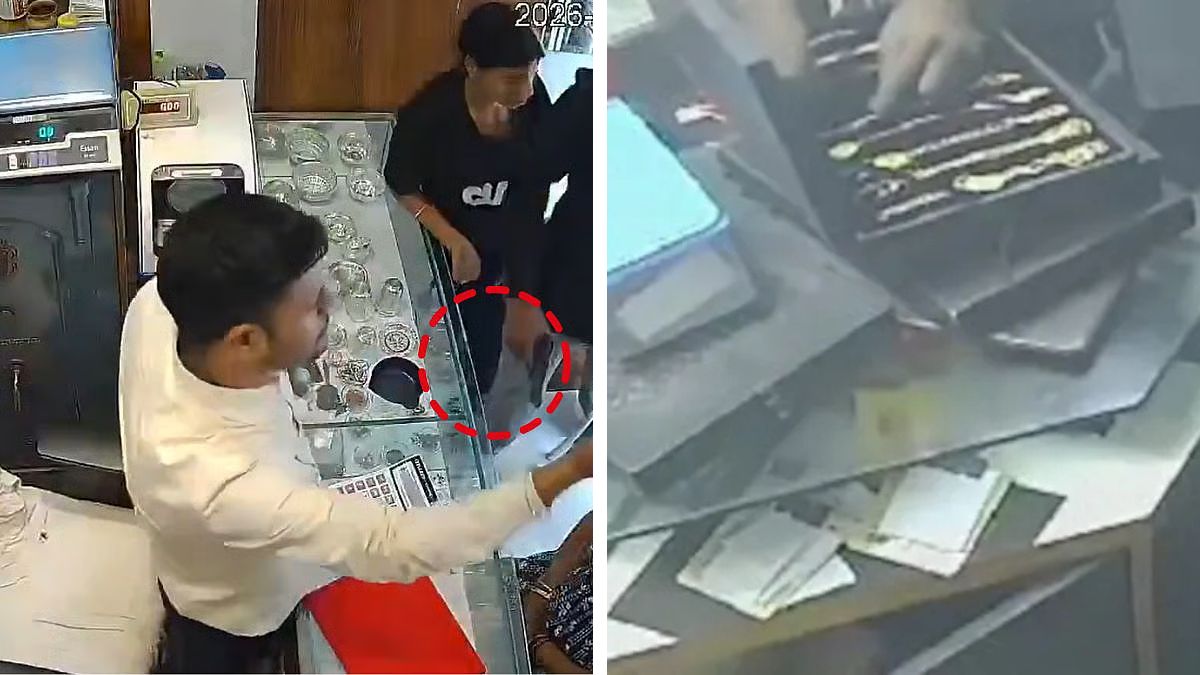 Patna Jewellery Heist: Miscreants Loot ₹20 Lakh at Gunpoint – CCTV Footage