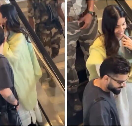 Virat Kohli and Anushka Sharma Spotted at Bengaluru Airport Heading to Delhi