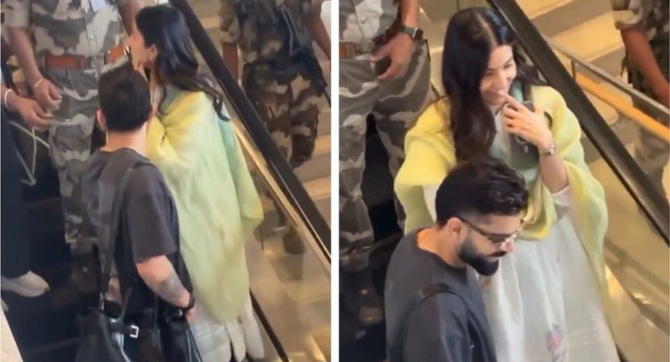 Virat Kohli and Anushka Sharma Spotted at Bengaluru Airport Heading to Delhi
