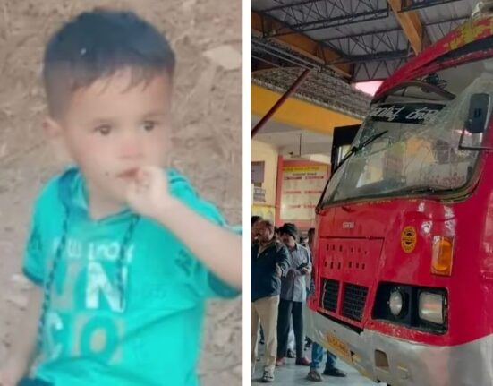 Young Boy killed and 4 injured after KSRTC Bus Rams Platform In Haveri