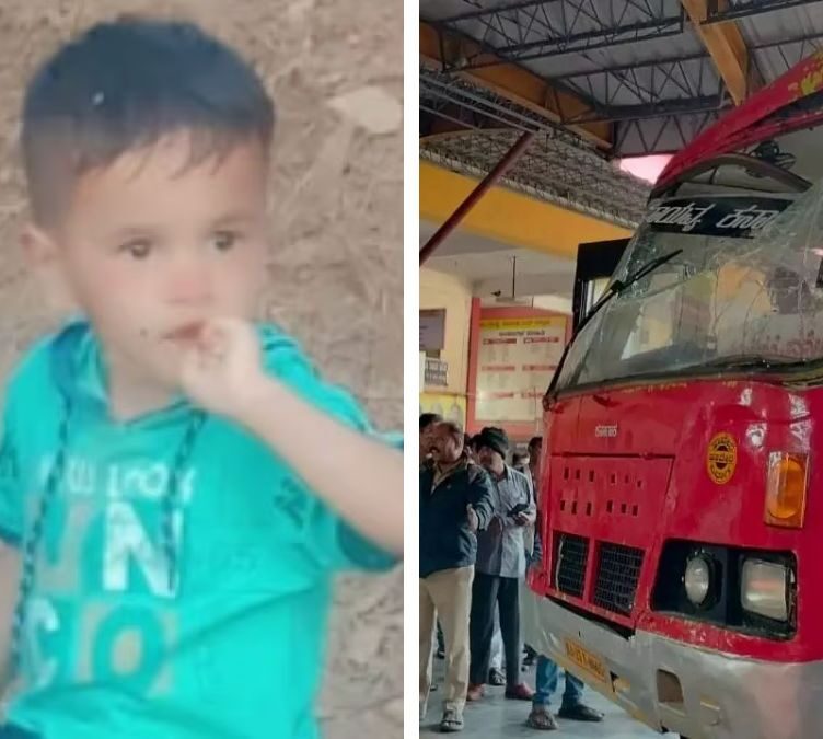 Young Boy killed and 4 injured after KSRTC Bus Rams Platform In Haveri