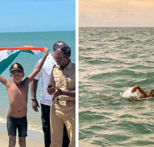7-Year-Old Ishank Singh Conquers Palk Strait in Record Swim