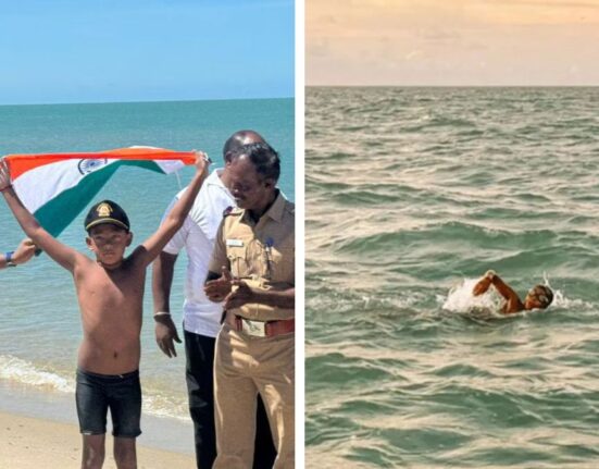7-Year-Old Ishank Singh Conquers Palk Strait in Record Swim
